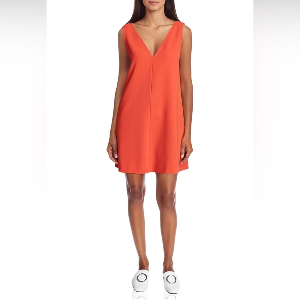 Theory Women's Sleeveless V Neck Shift Dress Sz S